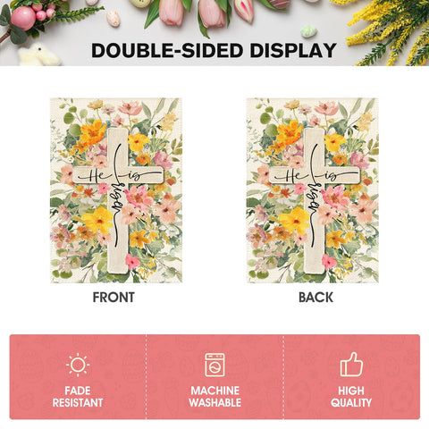 AVOIN colorlife bright floral cross flag adds festive ambiance to gardens.