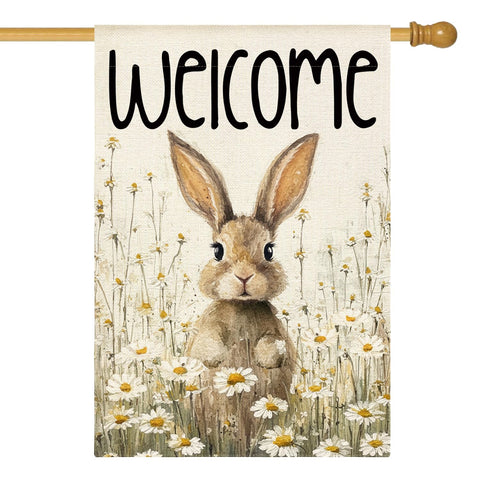 AVOIN colorlife bunny rabbit Easter flag for outdoor seasonal decor