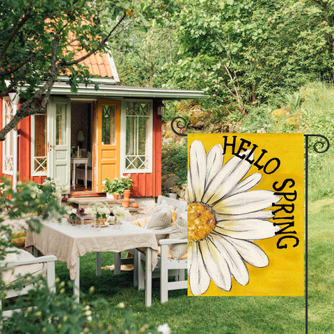 AVOIN colorlife Daisy flag showcases double-sided print for porch or yard