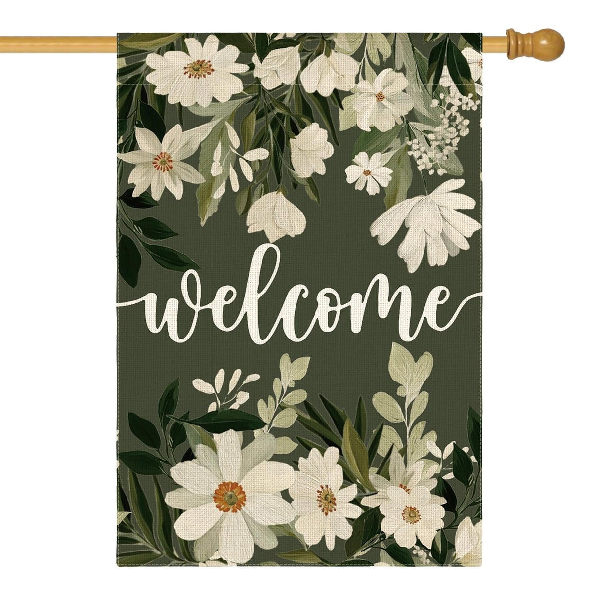 AVOIN colorlife daisy spring flowers flag, bright floral pattern for outdoor welcome