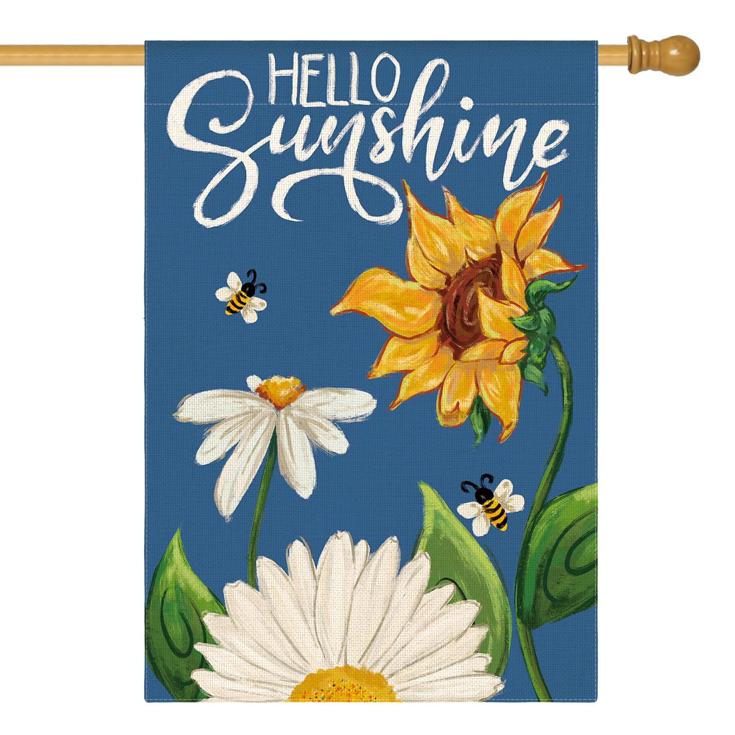 AVOIN colorlife Daisy Sunflower flag front view shows vibrant colors for porch display