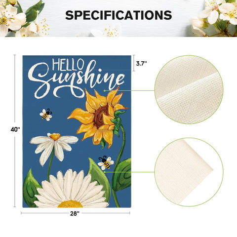 AVOIN colorlife Daisy Sunflower flag weather-resistant polyester for outdoor use