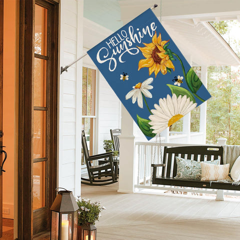 AVOIN colorlife Daisy Sunflower flag sleeve top view demonstrates secure placement