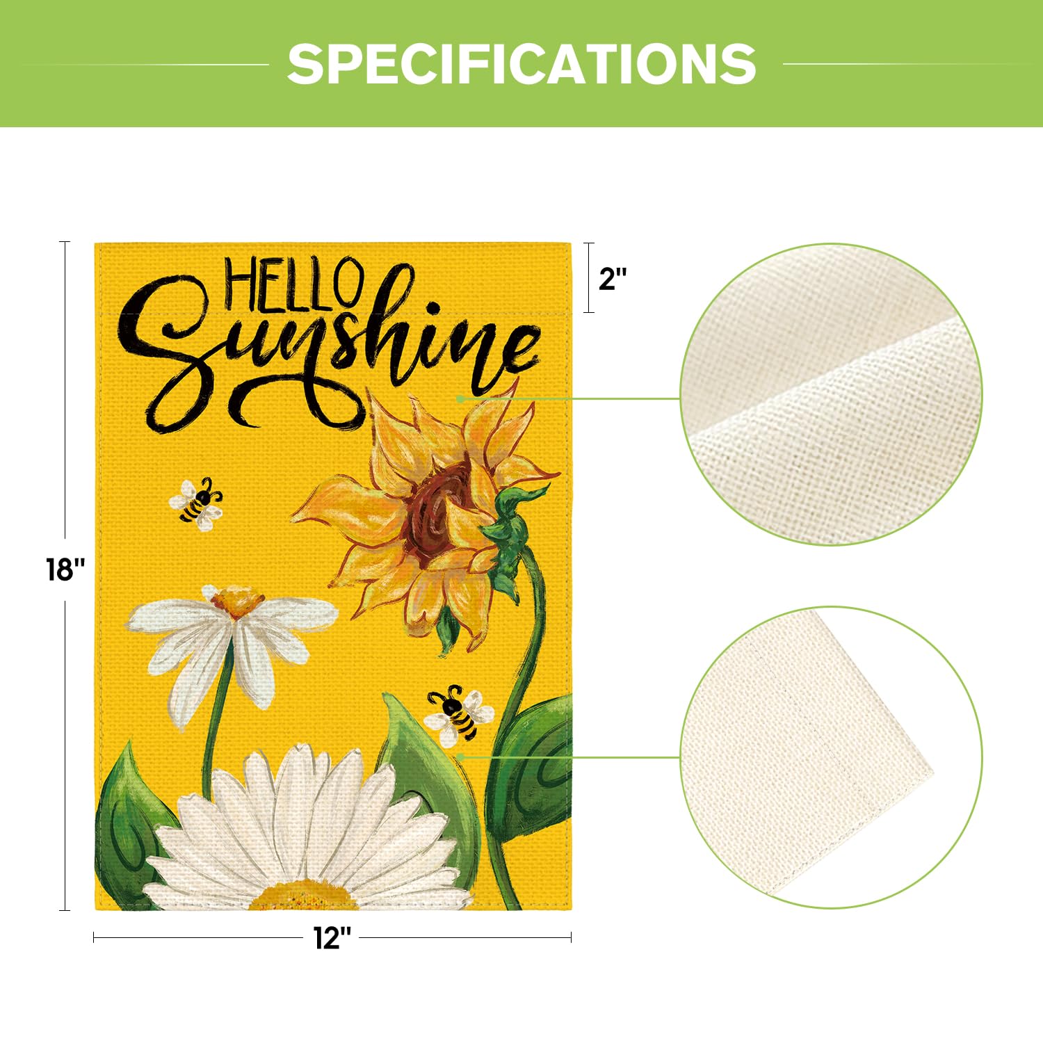 AVOIN colorlife Daisy Sunflower flag sleeve hanger shown for easy setup.
