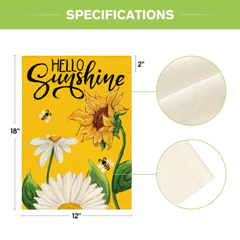 AVOIN colorlife Daisy Sunflower flag sleeve hanger shown for easy setup.
