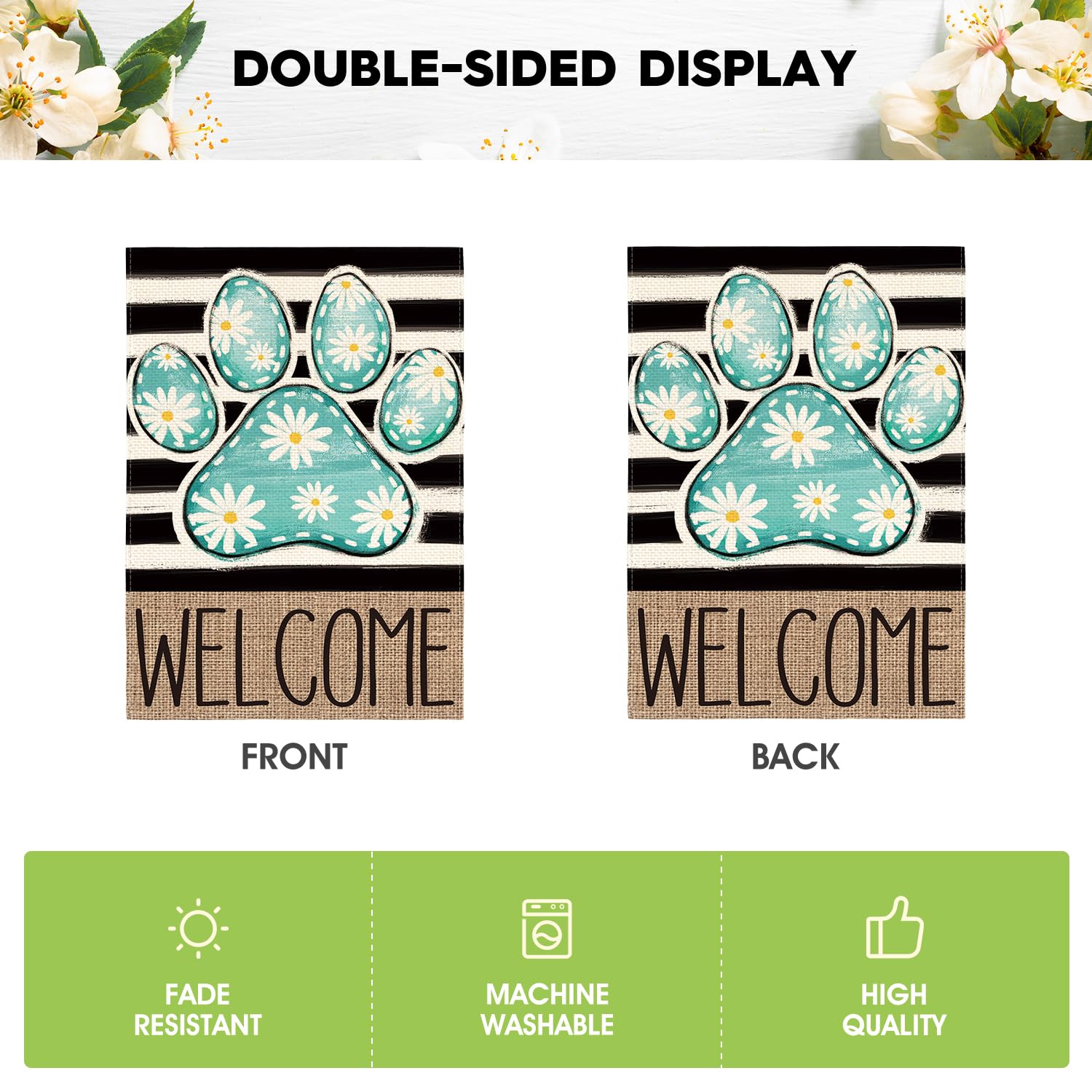 AVOIN colorlife decorative outdoor flag adds charm to decks, patios, and porches.