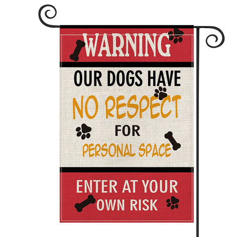 AVOIN colorlife dogs warning flag yard displays outdoor safety messaging