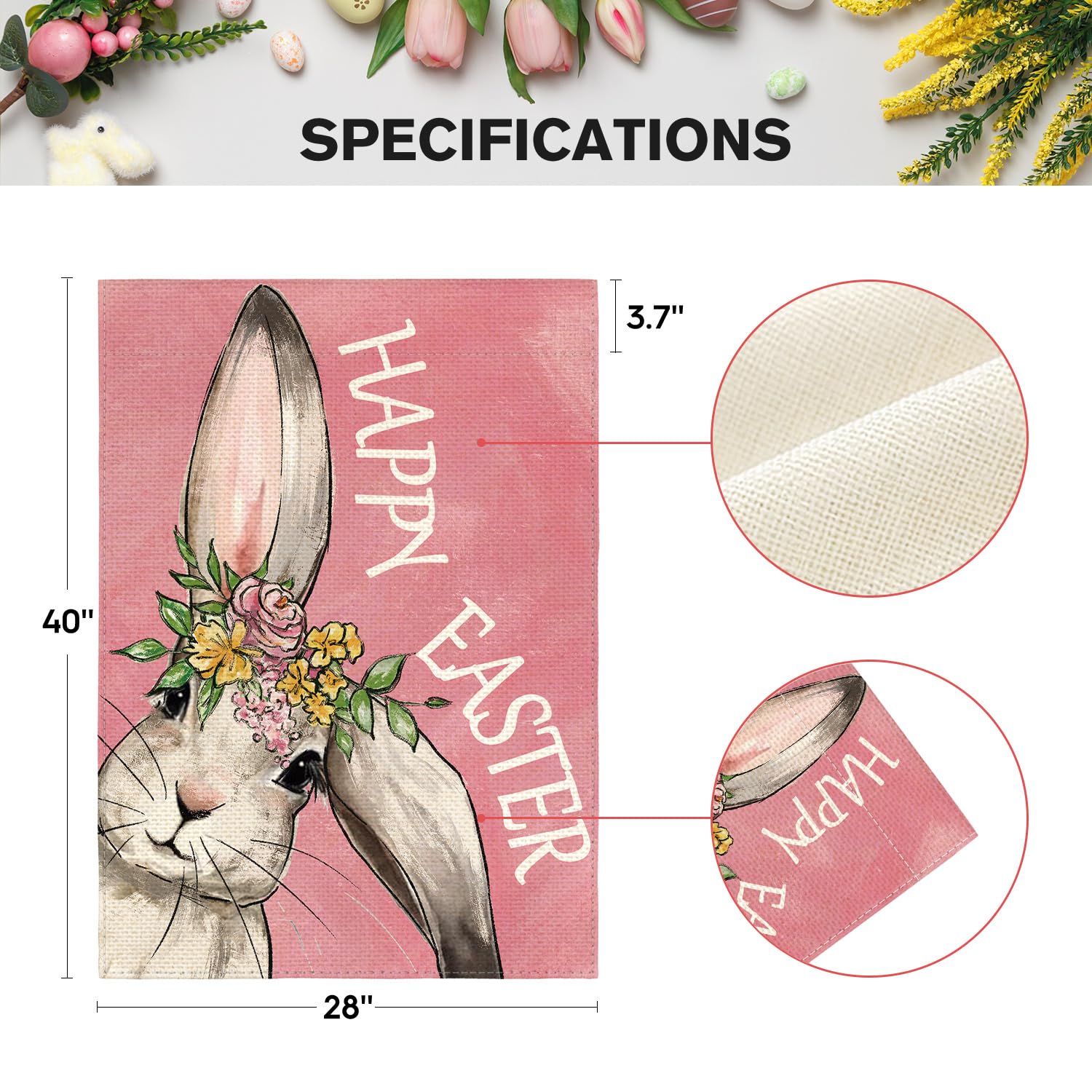 AVOIN colorlife Double-sided Easter flag for versatile seasonal display