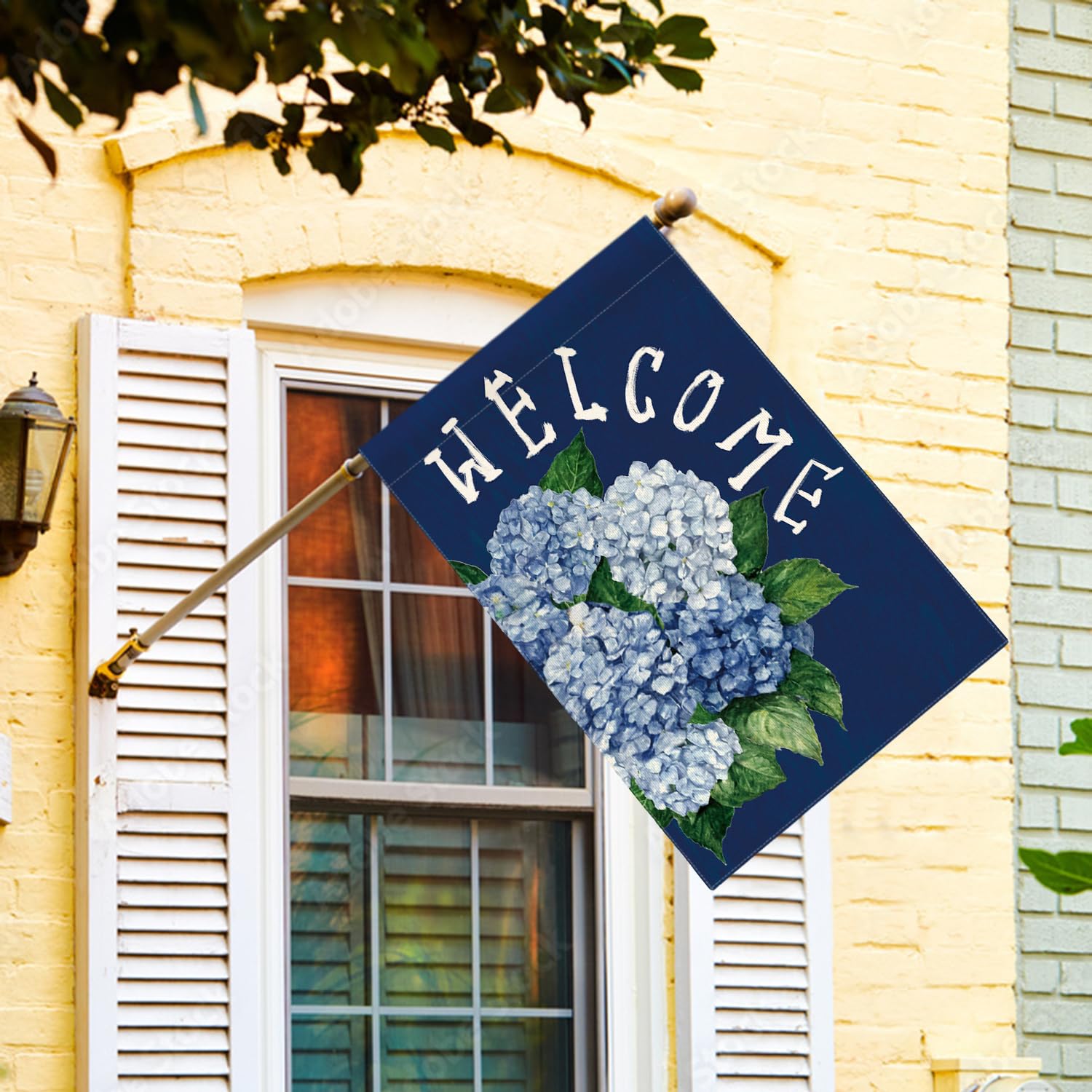 AVOIN colorlife Hydrangea flag double sided for visibility from all angles