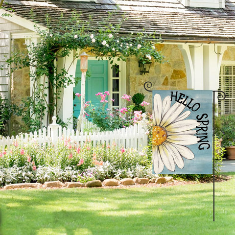 AVOIN colorlife double-sided outdoor flag blue for clear visibility from both sides.