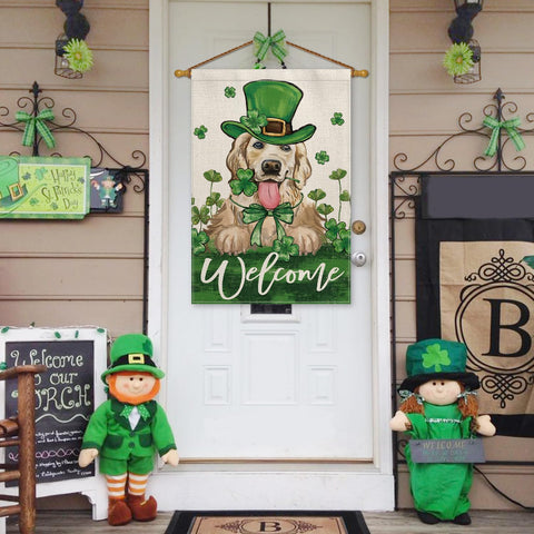 AVOIN colorlife double-sided shamrock flag visible from both sides