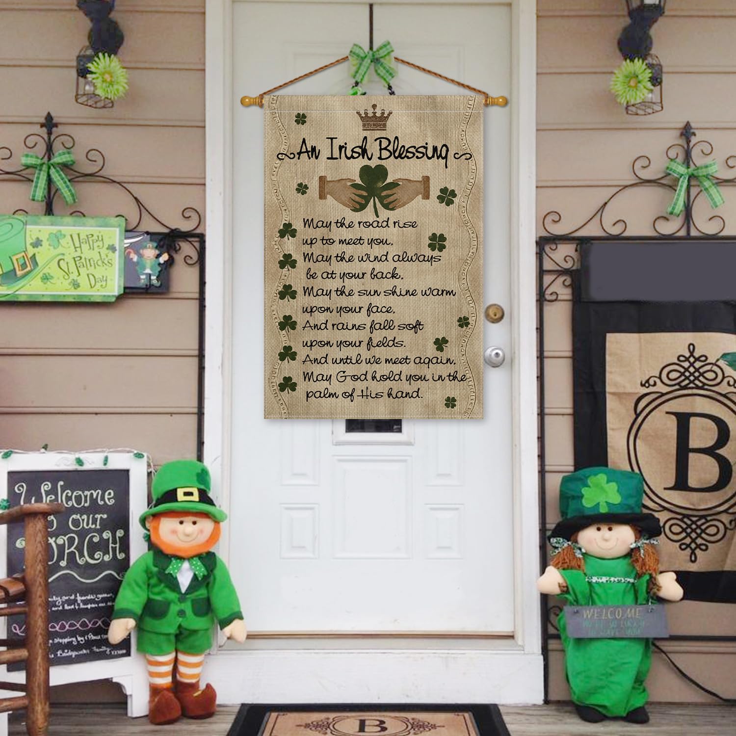 AVOIN colorlife double-sided flag shows the Irish blessing from both sides
