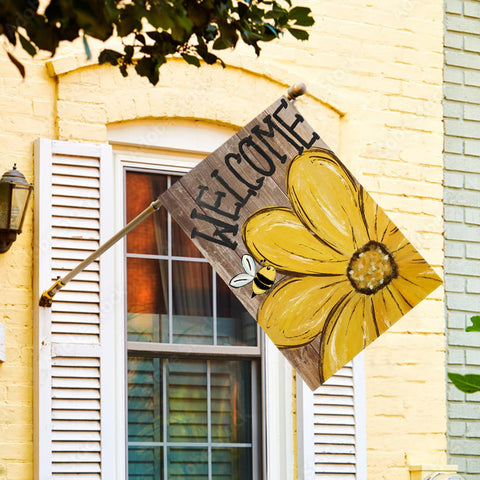 AVOIN colorlife double sided welcome flag reads from both sides for visibility.