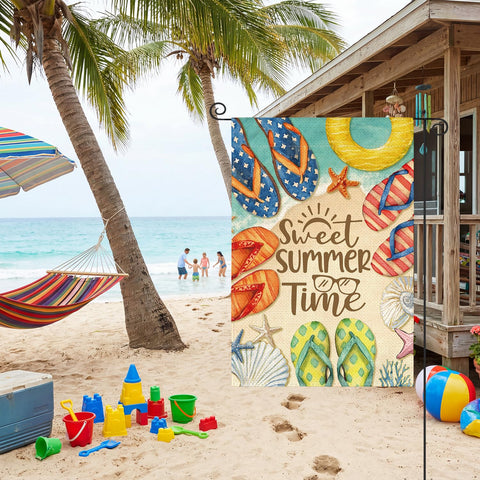 AVOIN colorlife double-sided welcome flag shows inviting text from every angle.