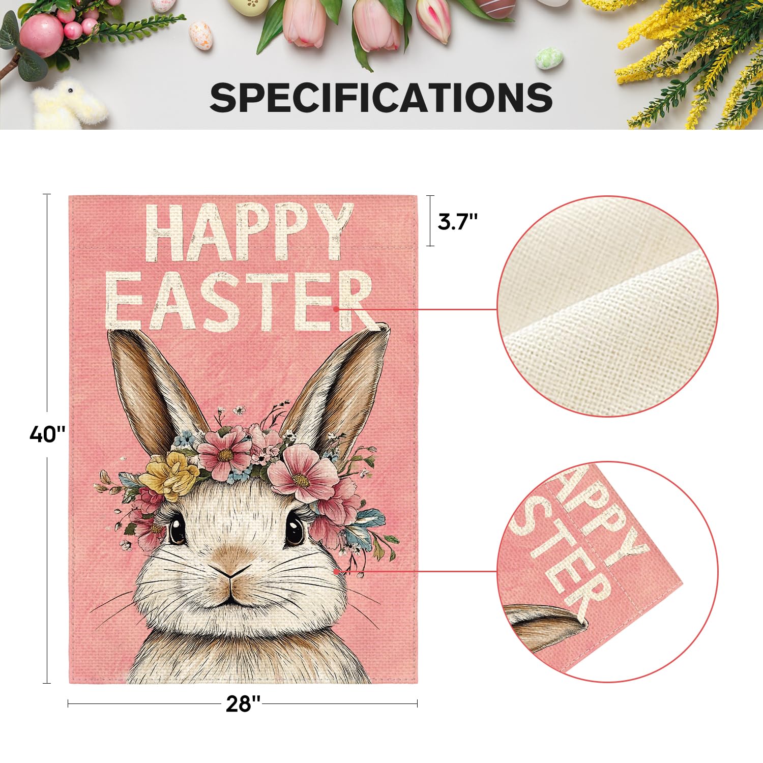 AVOIN colorlife Easter flag in garden adds seasonal charm and curb appeal.