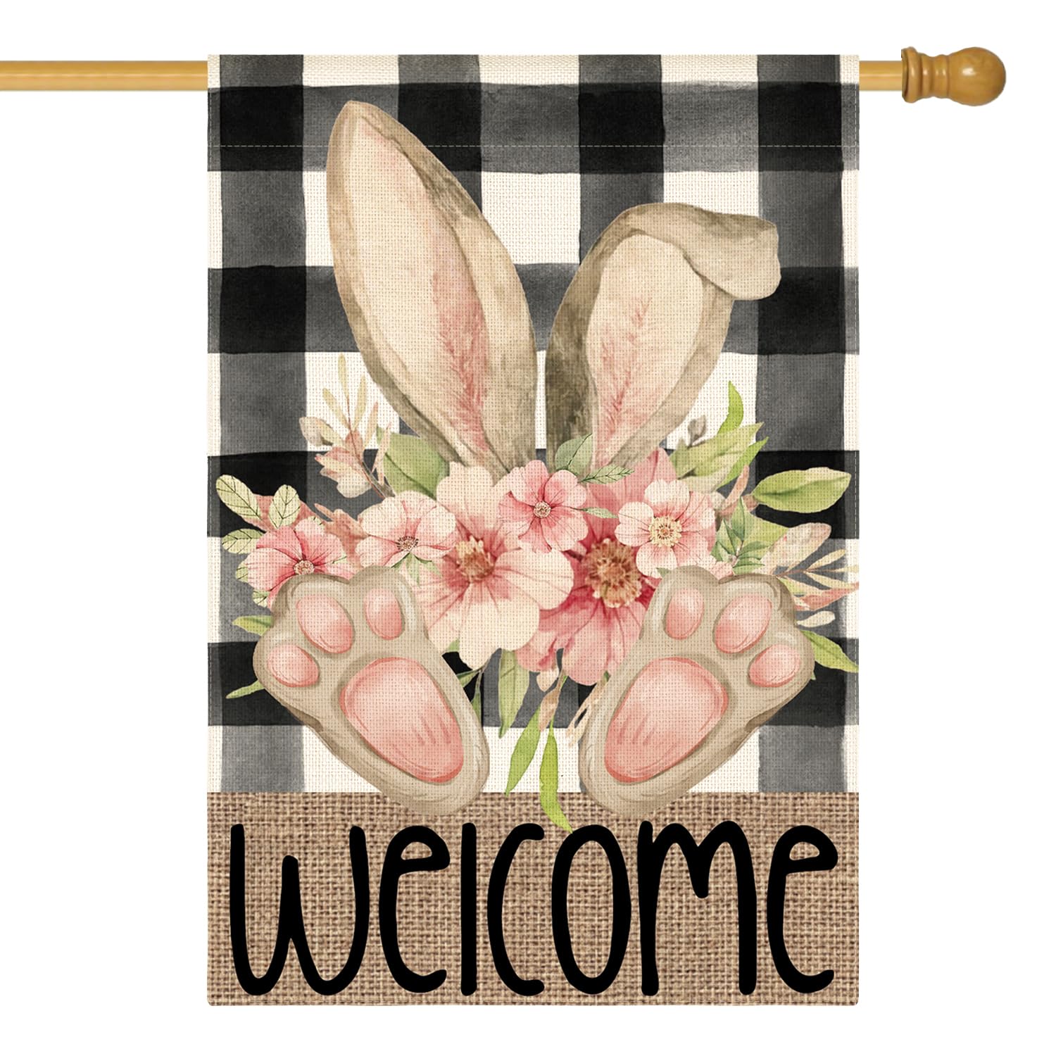 AVOIN colorlife Easter House Flag double-sided design for welcoming guests