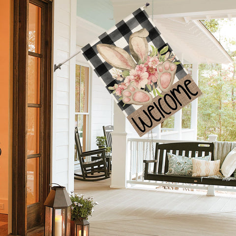 AVOIN colorlife Easter House Flag outdoor flag perfect for deck or garden