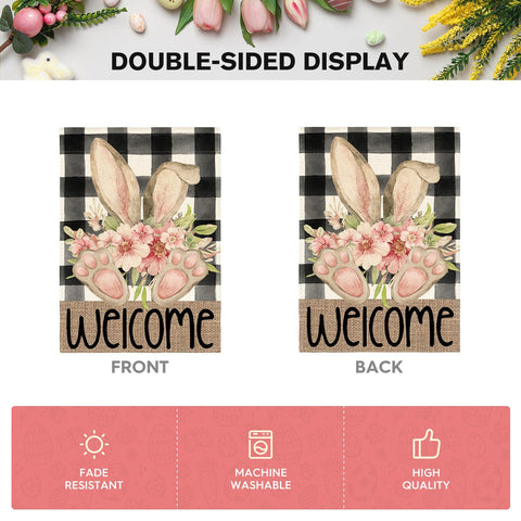 AVOIN colorlife Easter House Flag is weather-resistant polyester for outdoor use