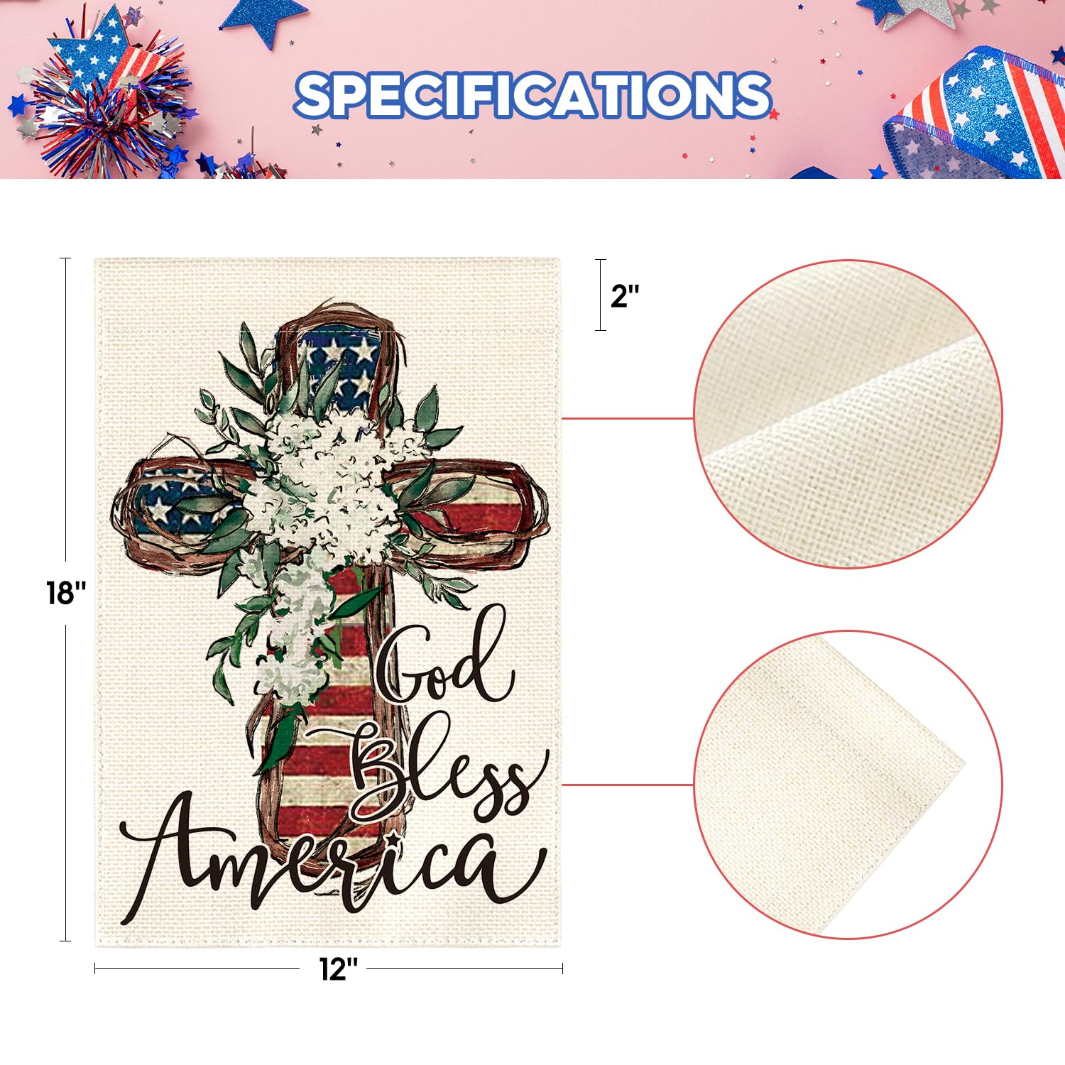 AVOIN colorlife 12x18 flag installs easily with a top sleeve