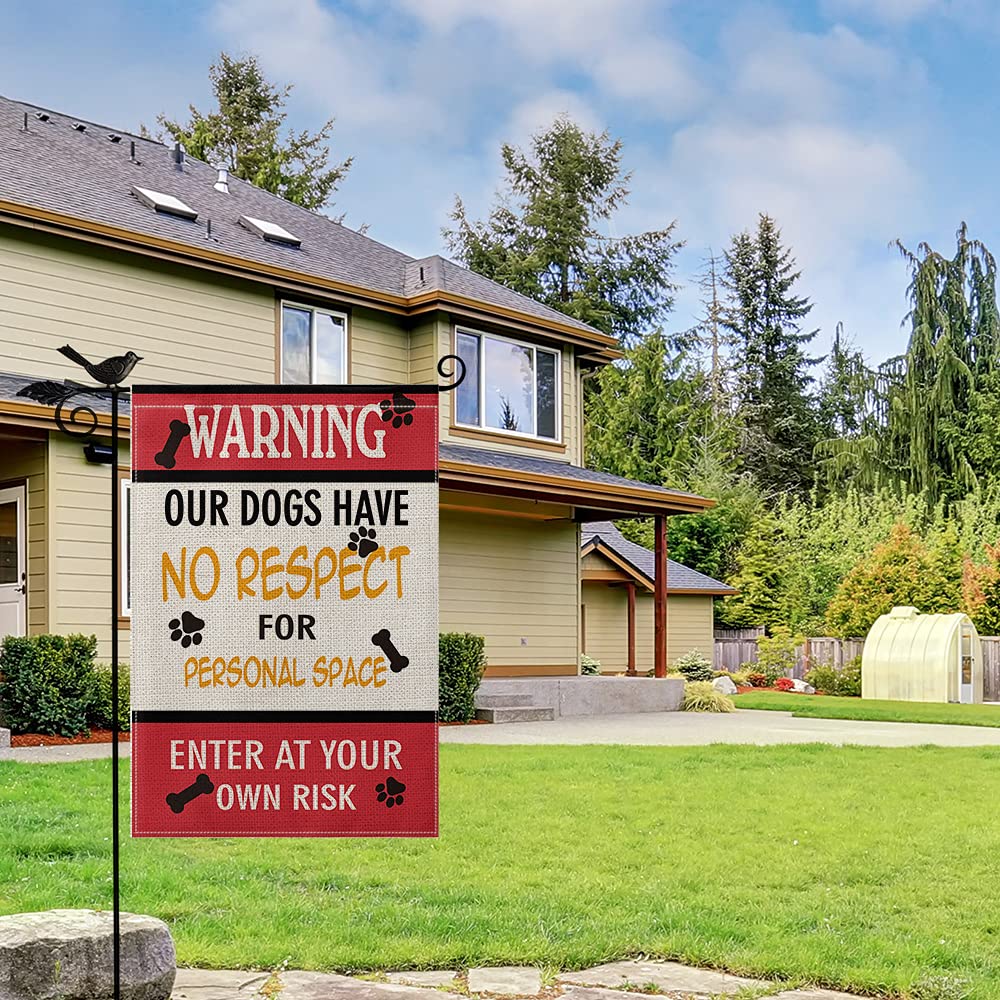 AVOIN colorlife enter at your own risk flag informs guests outdoors