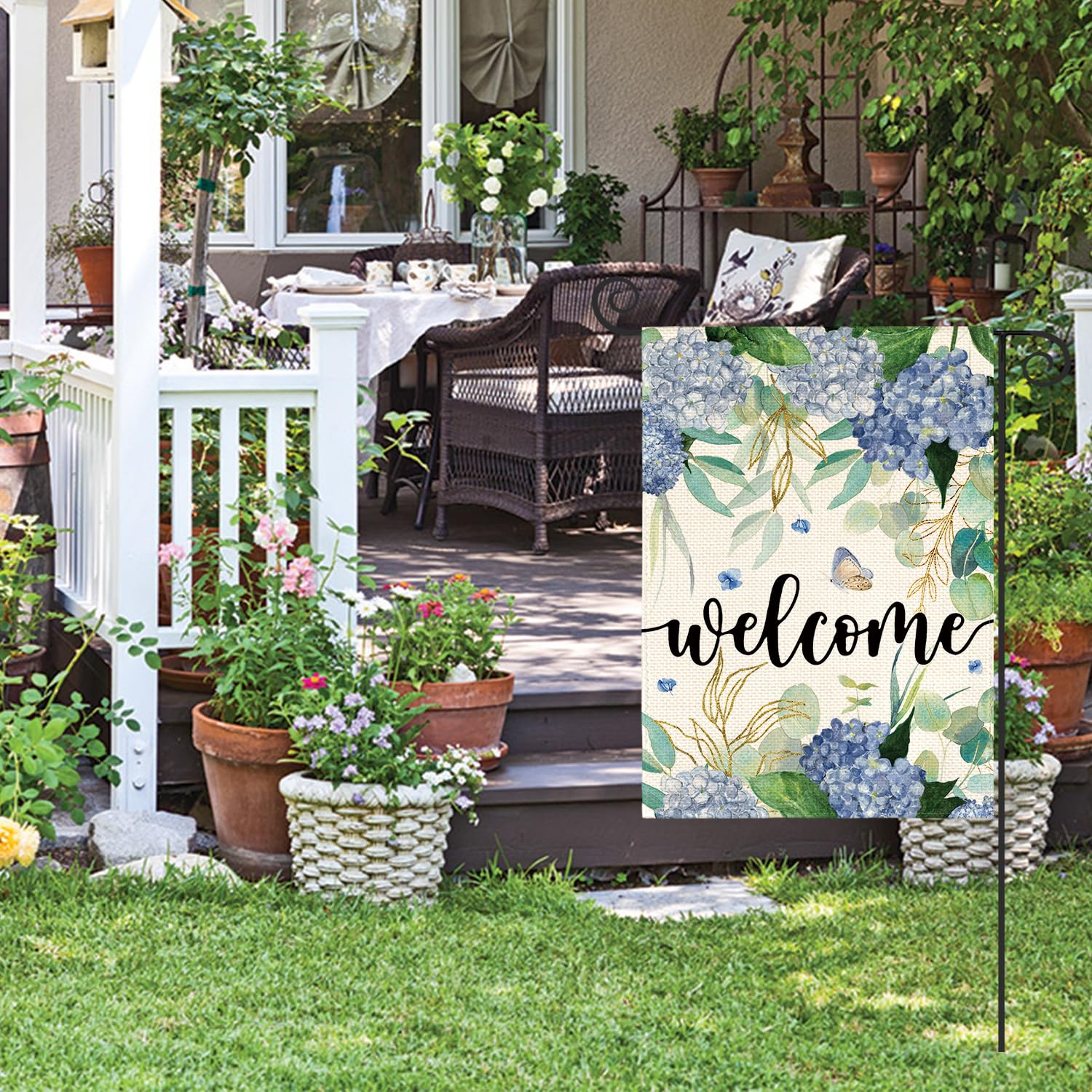AVOIN colorlife flagpole-ready design for standard stands on porches