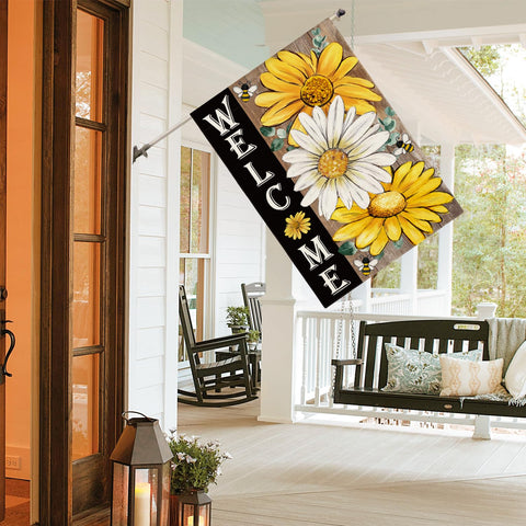 AVOIN colorlife flagpole sleeve with top tab for easy hanging