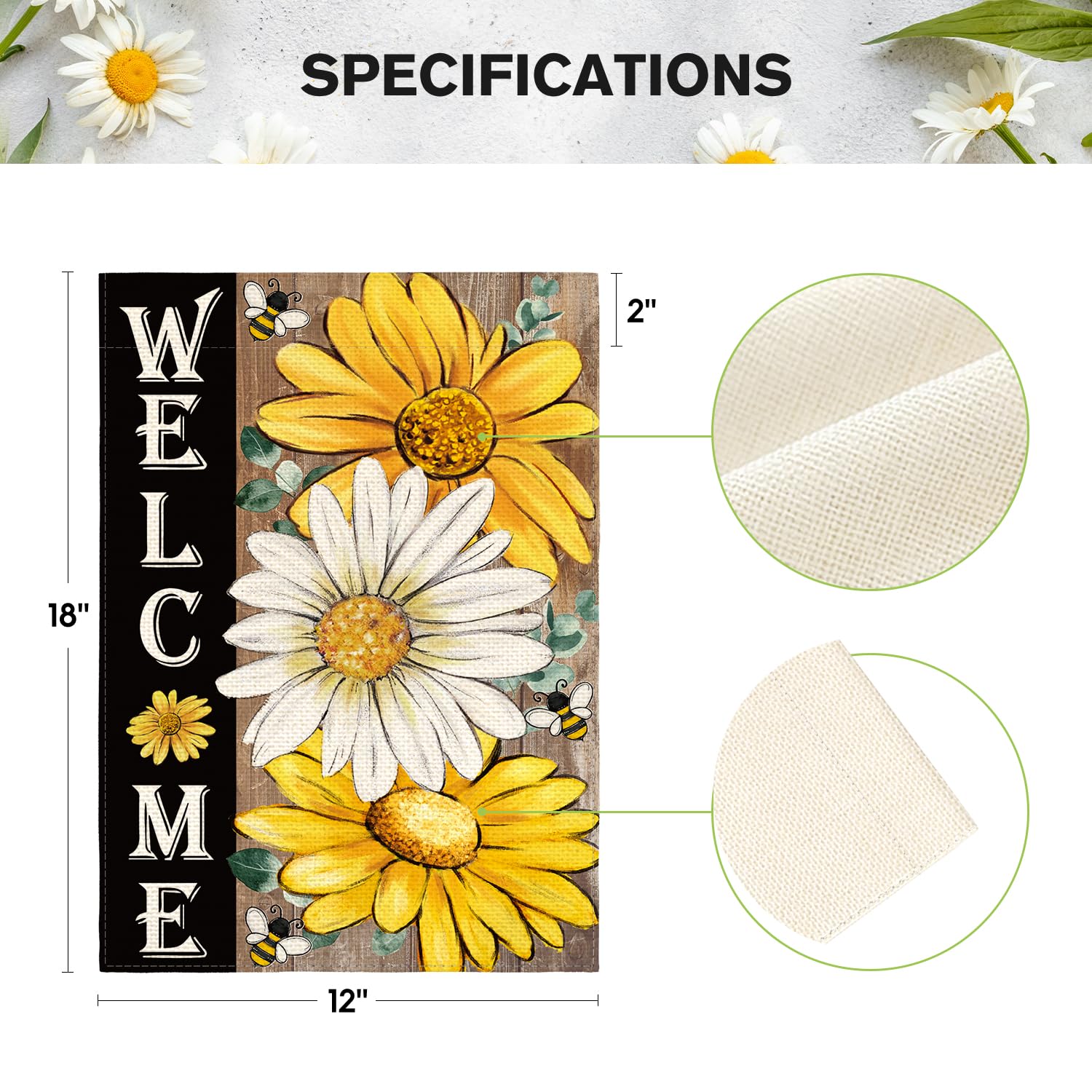 AVOIN colorlife floral pattern yard flag for porch or garden