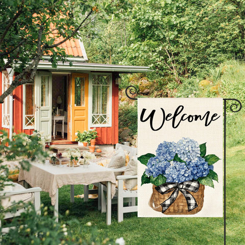 avoin colorlife floral welcome flag outdoor highlights garden charm.