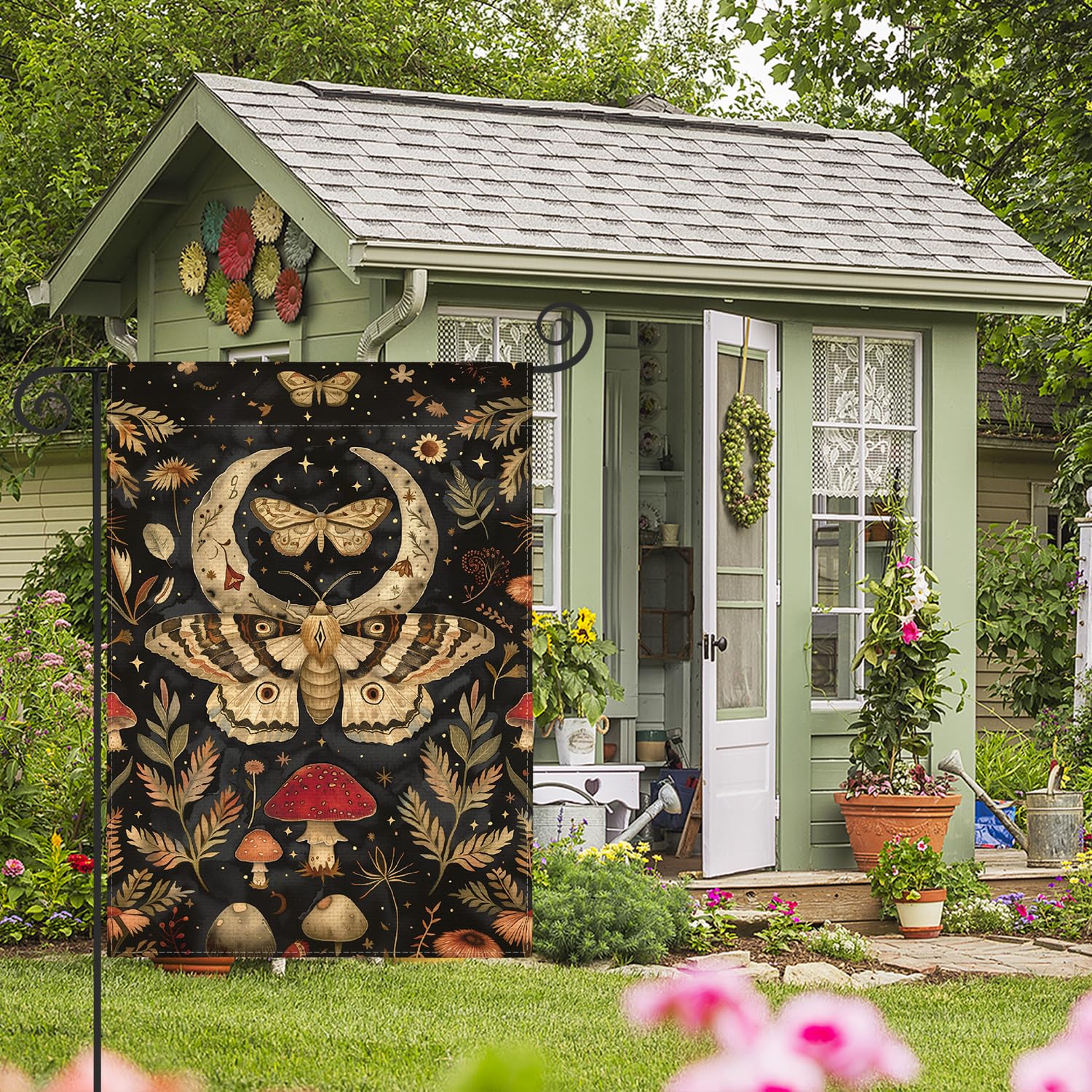 AVOIN colorlife forest flag fits standard flagpoles with top sleeve.