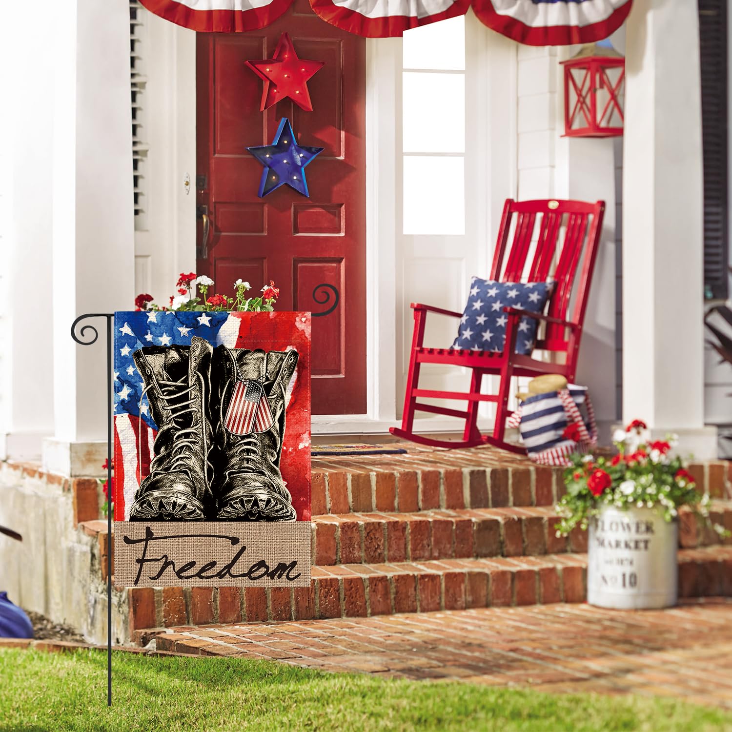 AVOIN colorlife Freedom Boots flag back view highlights double-sided readability