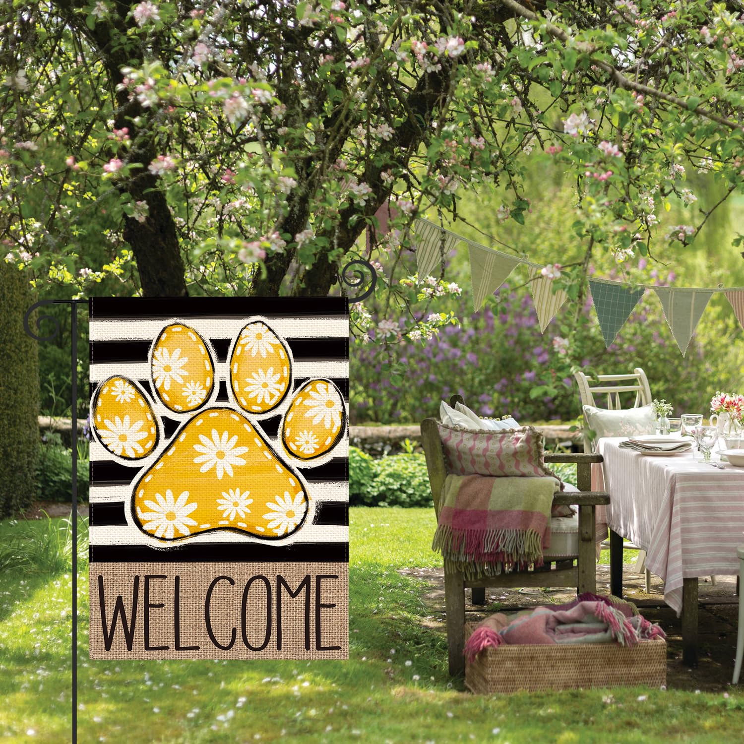 AVOIN colorlife garden flag perfect for porches and patios in spring