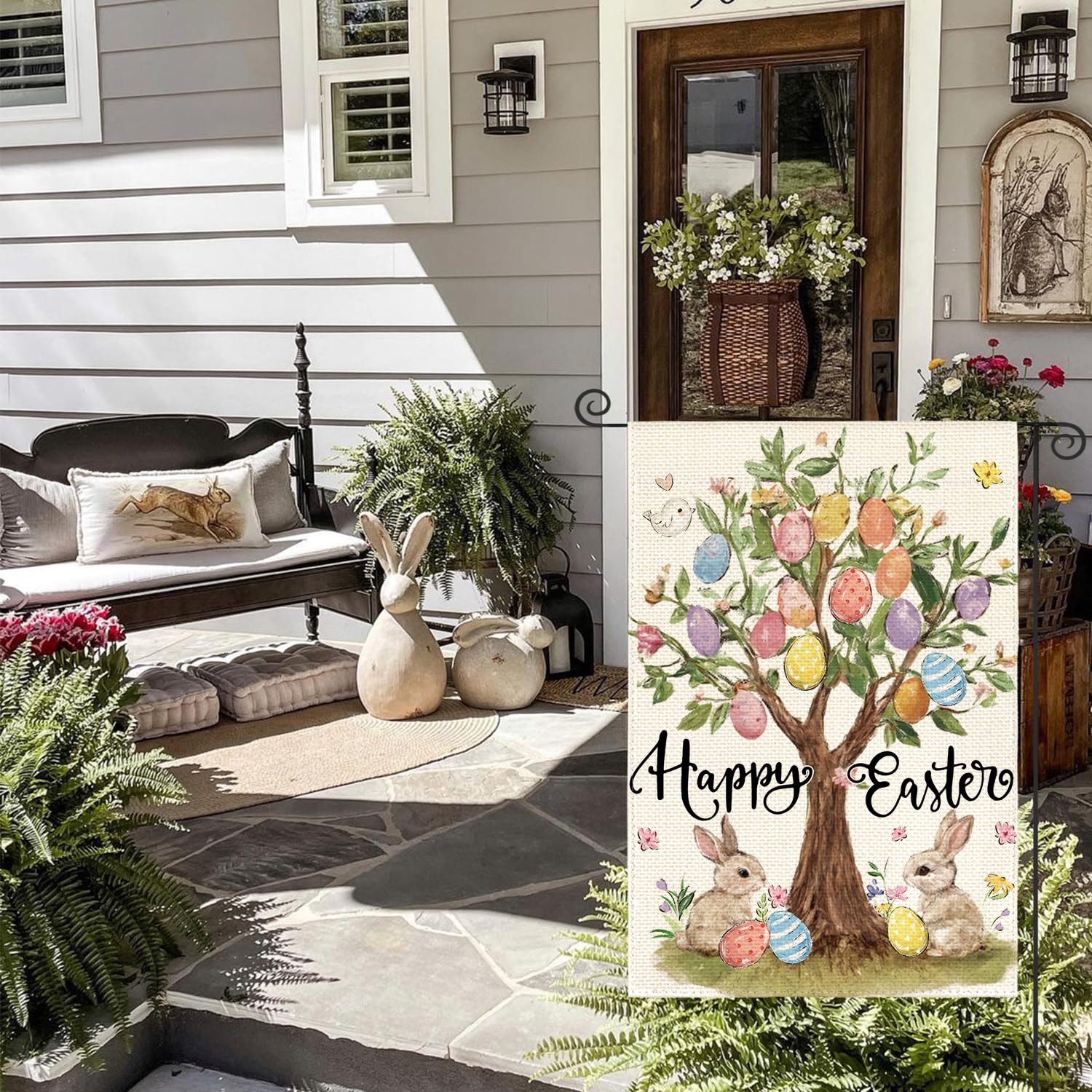 AVOIN colorlife garden flag for porch and patio decor.
