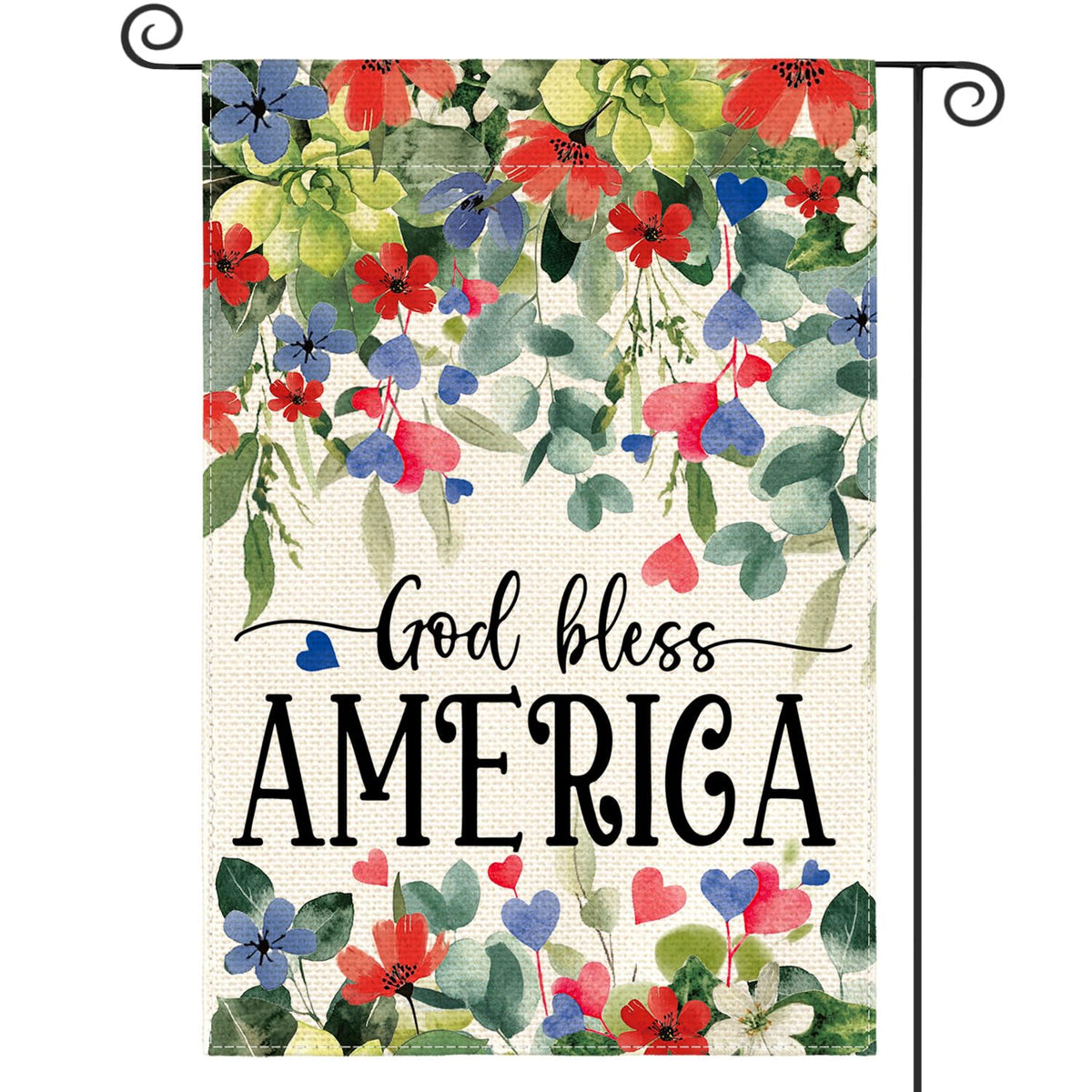 AVOIN colorlife memorial flag front displays patriotic flowers for outdoors