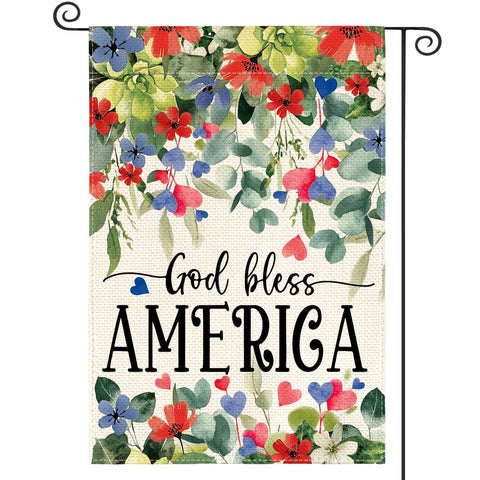 AVOIN colorlife memorial flag front displays patriotic flowers for outdoors