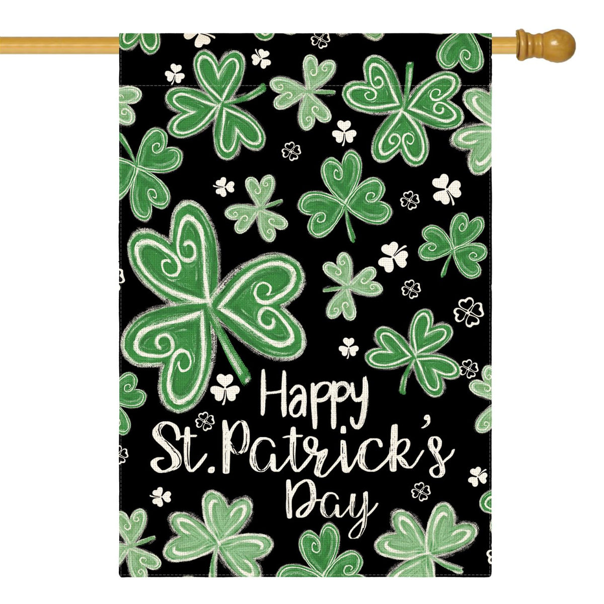 AVOIN colorlife Happy St Patrick's Day flag 28x40, double-sided outdoor greeting