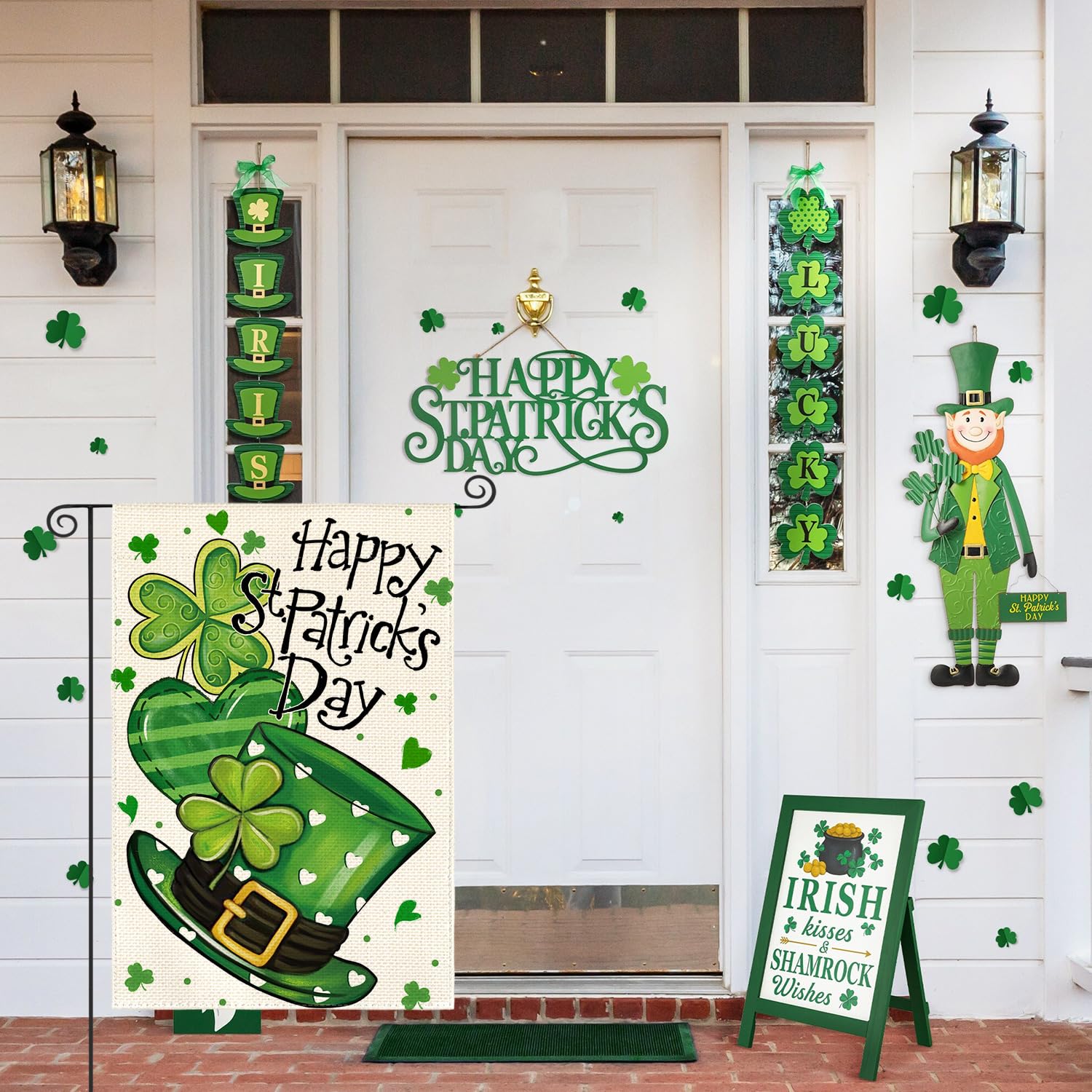 AVOIN colorlife flag with hat motif adds playful garden flair outdoors.