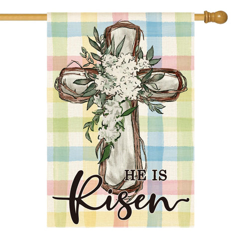 AVOIN colorlife He Is Risen Easter flag, double-sided outdoor decoration