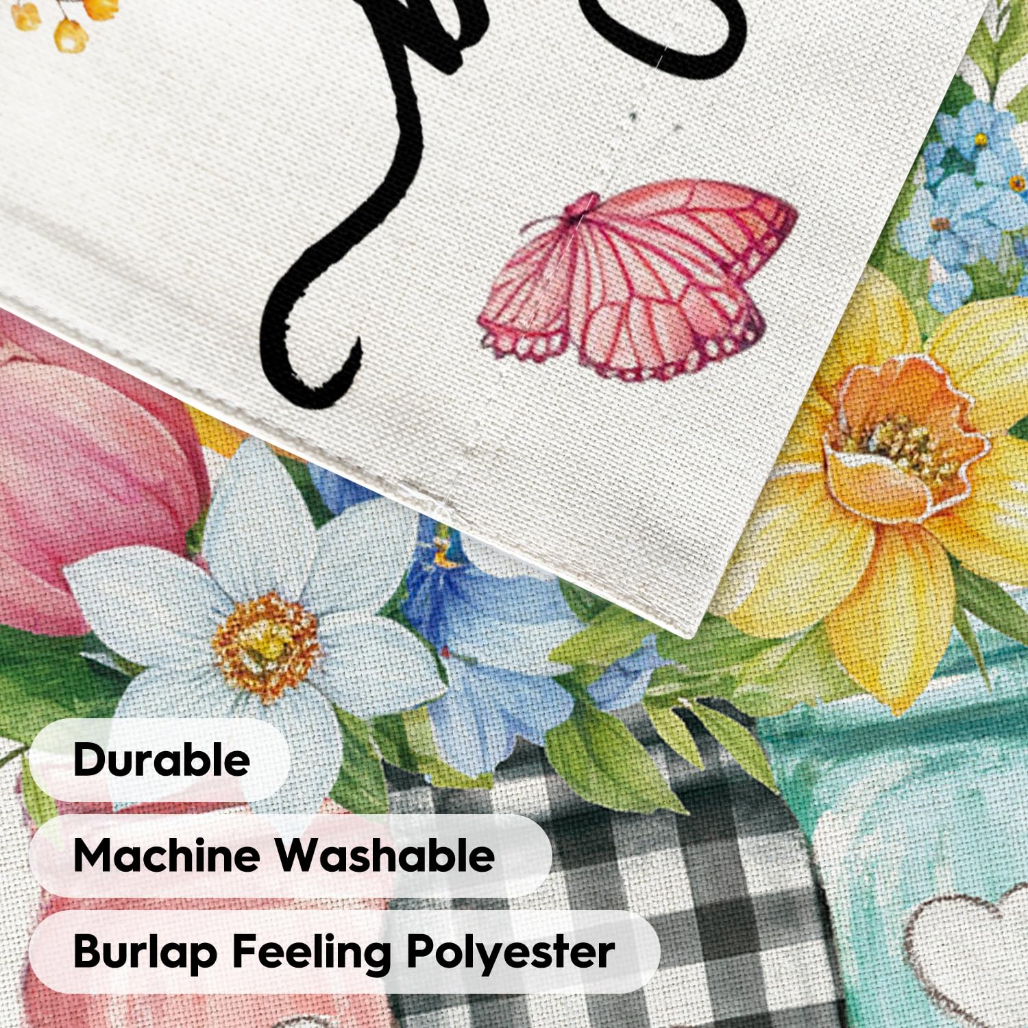 AVOIN colorlife Hello Spring flag 12x18 inch size for flexible decorating.