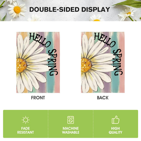 Double-sided print ensures visibility from all sides for welcoming entryways.