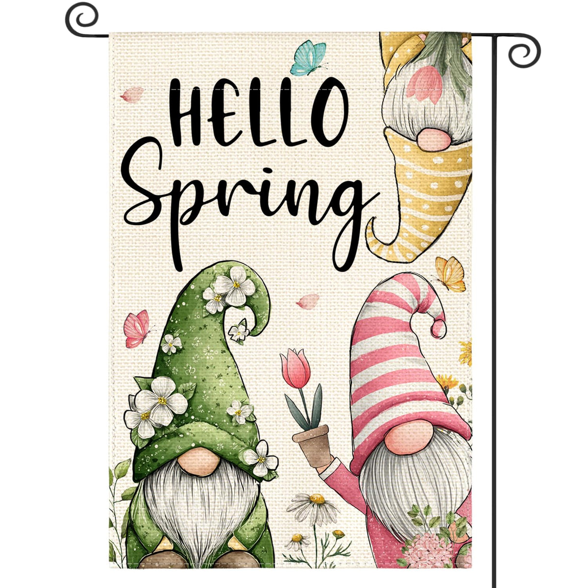 AVOIN colorlife Hello Spring Garden Flag front shows vibrant florals and welcoming charm.