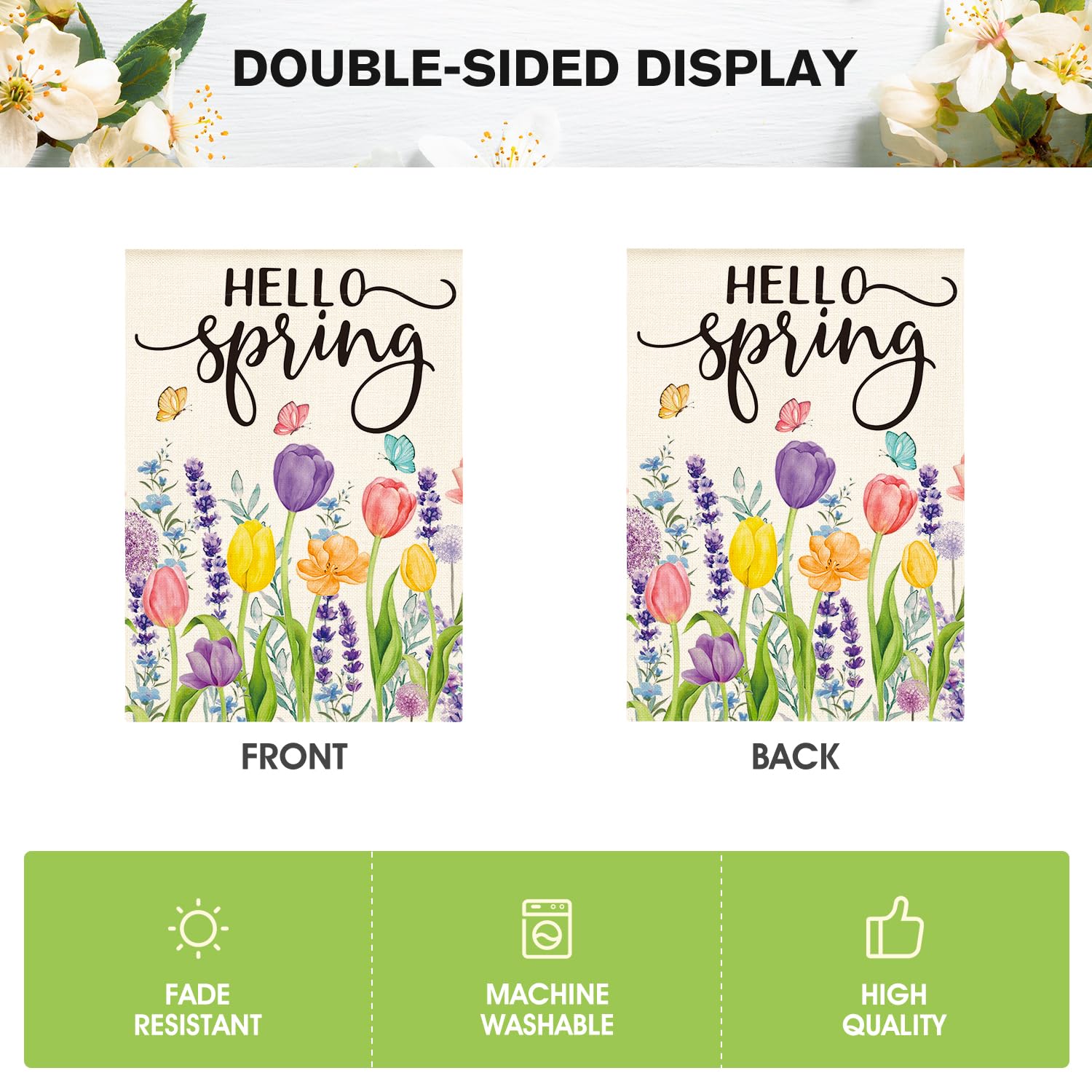 Outdoor ready AVOIN colorlife flag designed to withstand spring weather