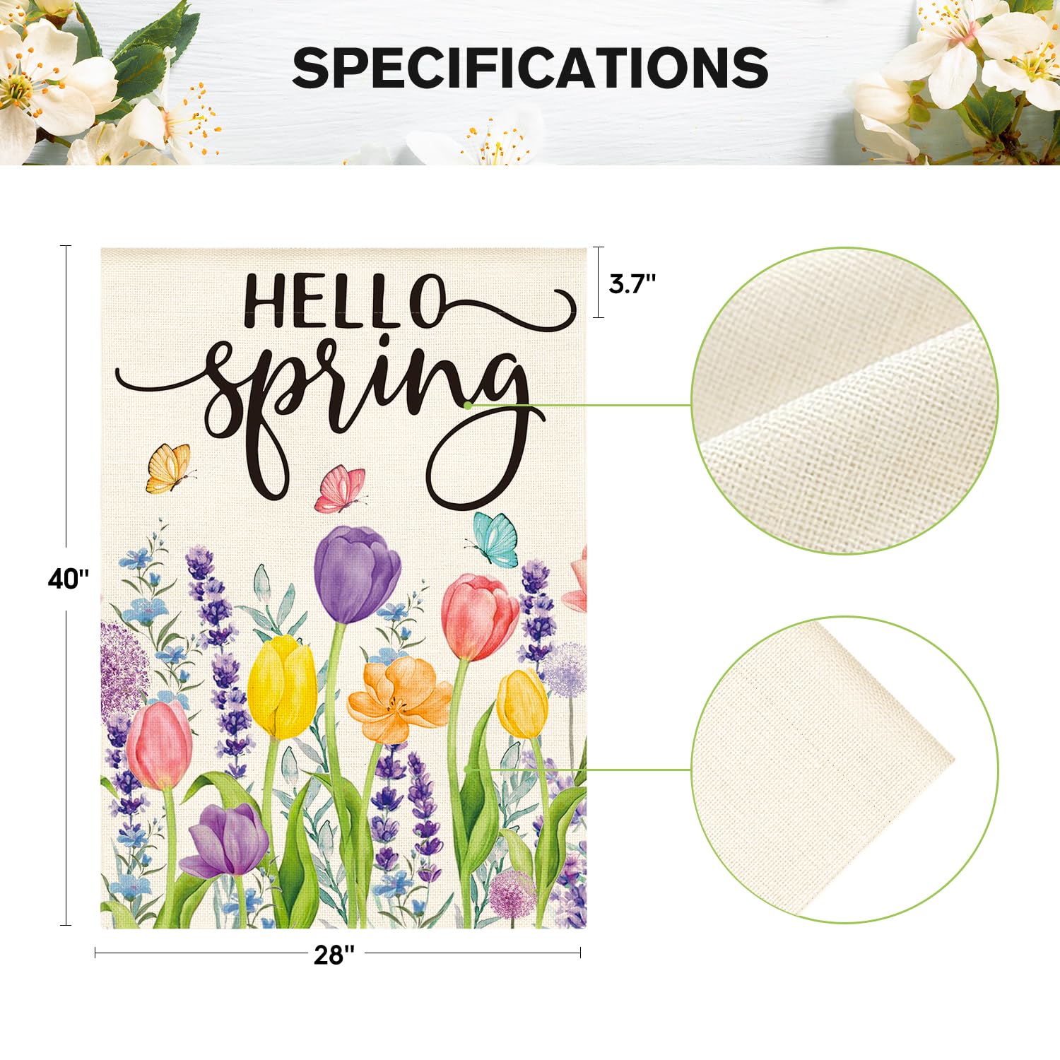Garden flag displayed in a yard setting adds seasonal charm