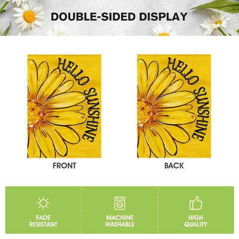 AVOIN colorlife Hello Sunshine flag breeze-friendly design for outdoor spaces.