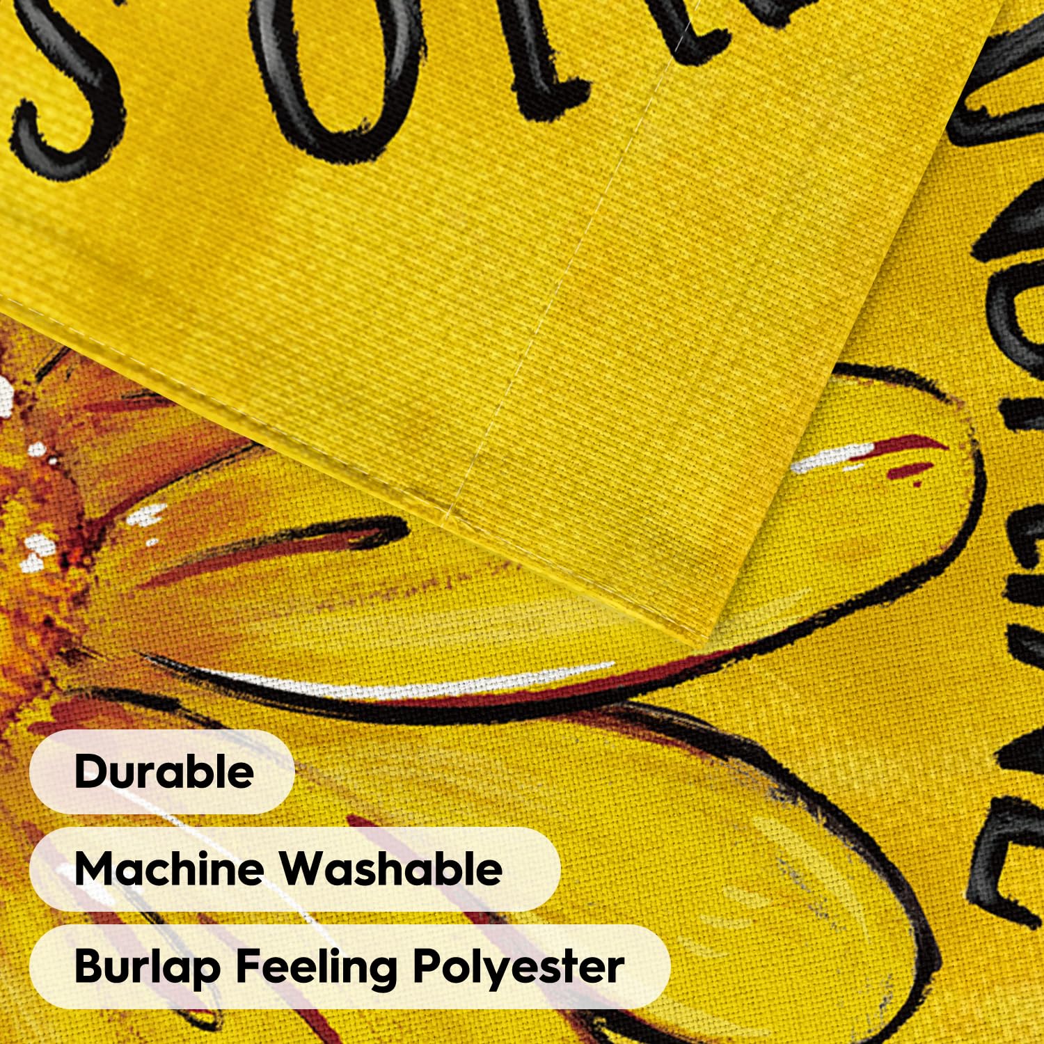 AVOIN colorlife Hello Sunshine flag close-up shows daisy details.
