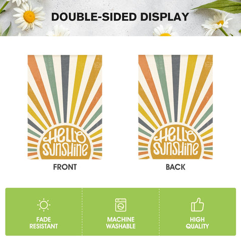 AVOIN colorlife Hello Sunshine flag easy installation on standard poles.