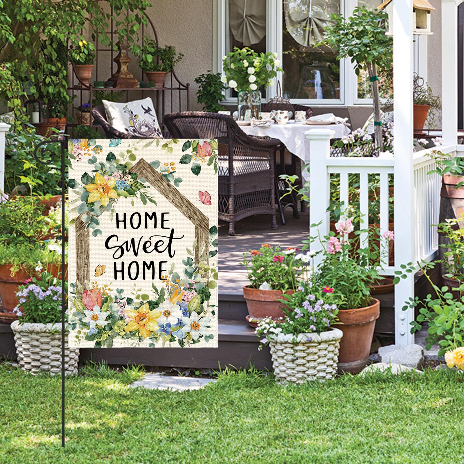 AVOIN colorlife Home Sweet Home flag double-sided print for versatile yard display.