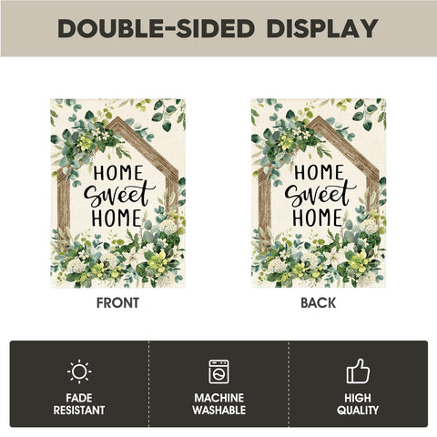 AVOIN colorlife Home Sweet Home flag machine washable for easy care