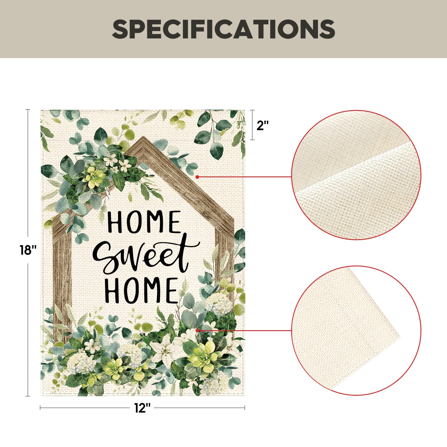 AVOIN colorlife Home Sweet Home flag weather-resistant polyester for outdoors