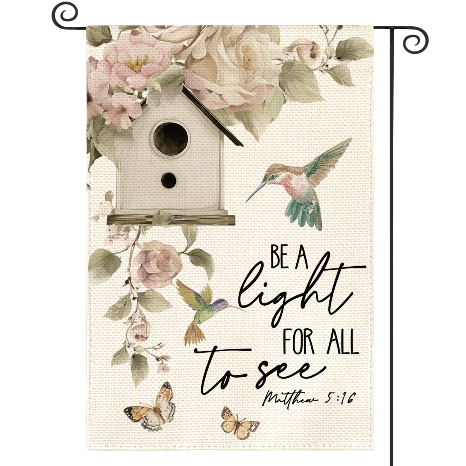AVOIN colorlife hummingbird butterfly flag enhances curb appeal with vibrant spring colors
