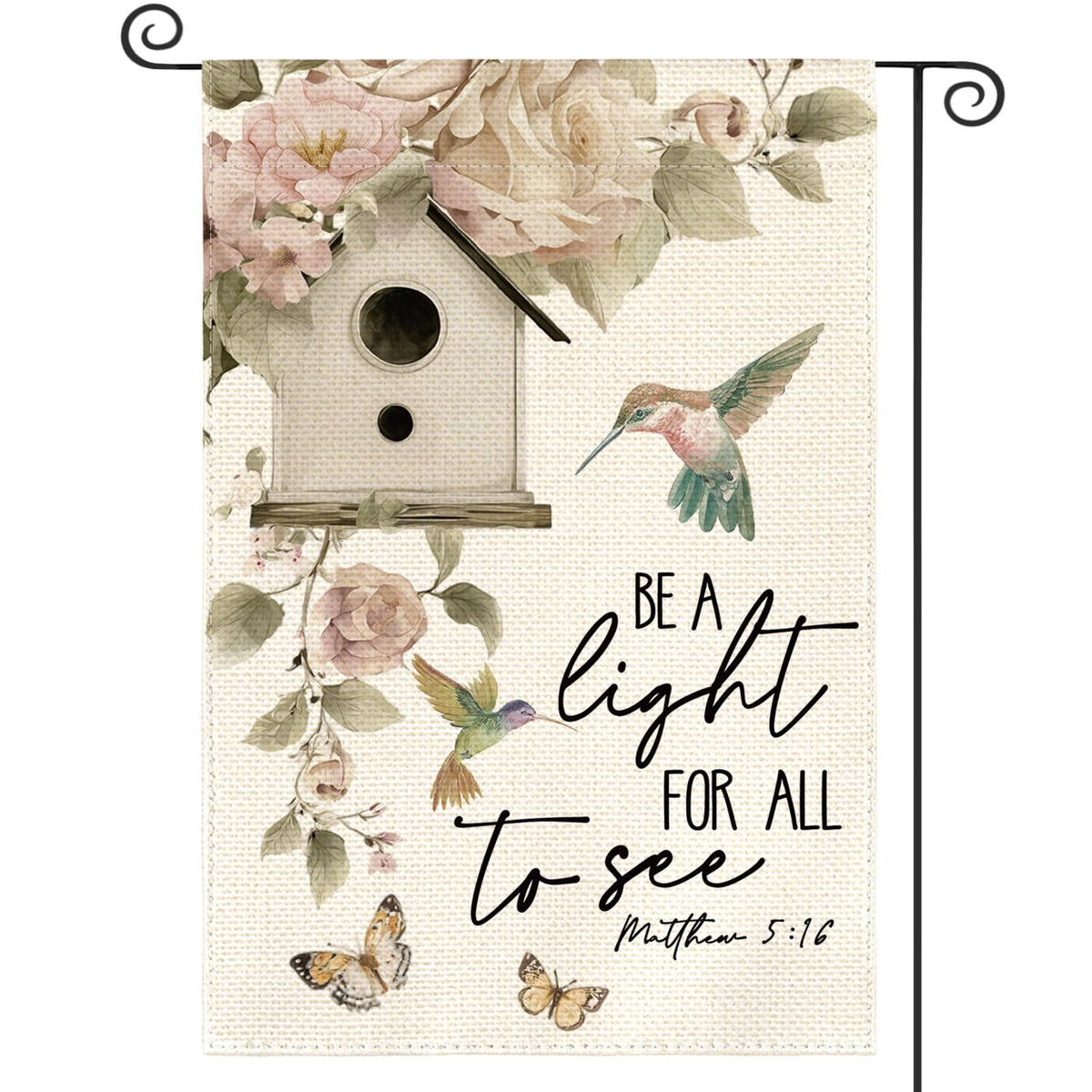 AVOIN colorlife hummingbird butterfly flag enhances curb appeal with vibrant spring colors